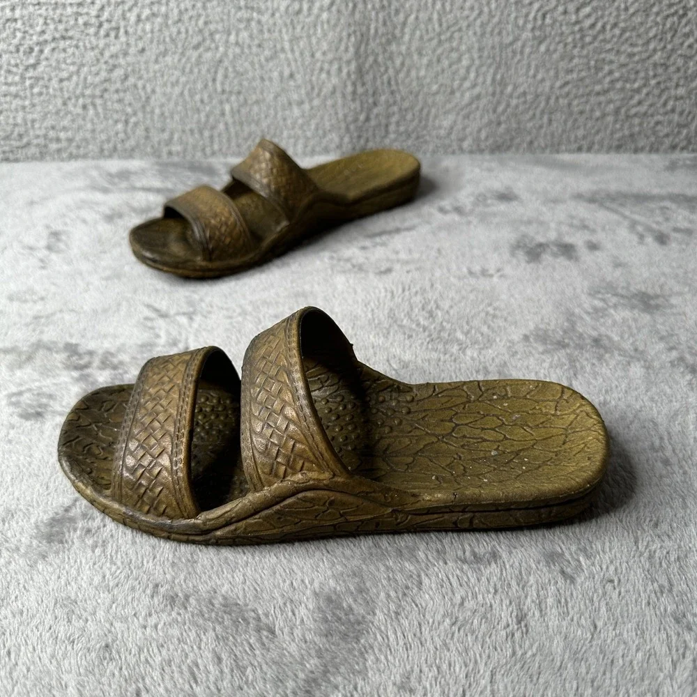 Pali Hawaii Jandal Slide Sandals Mens Size 6 Double‎ Strap Rubber Comfort Beach